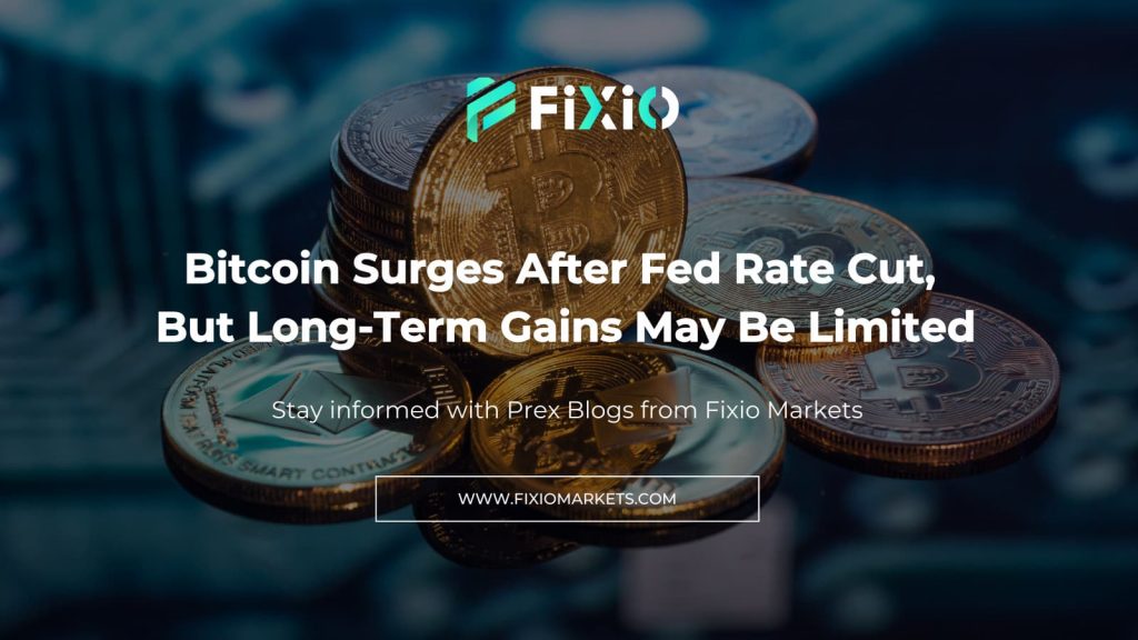 Bitcoin price rises by 2.9% after a Fed rate cut, breaking a key resistance level. However, gains may be limited by the cautious outlook.