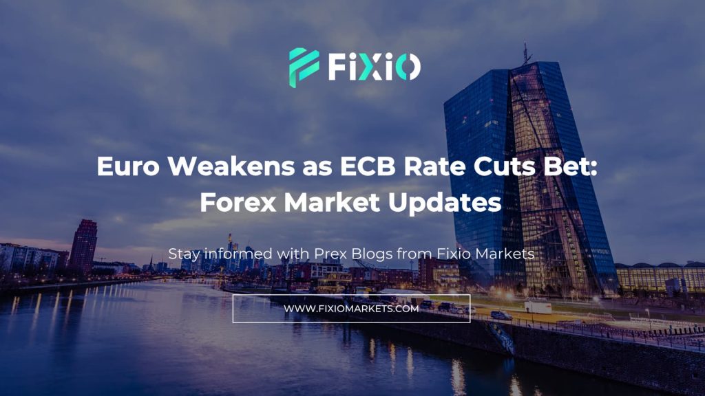 The euro weakened against the dollar as traders anticipate further ECB rate cuts this year due to poor eurozone business activity.