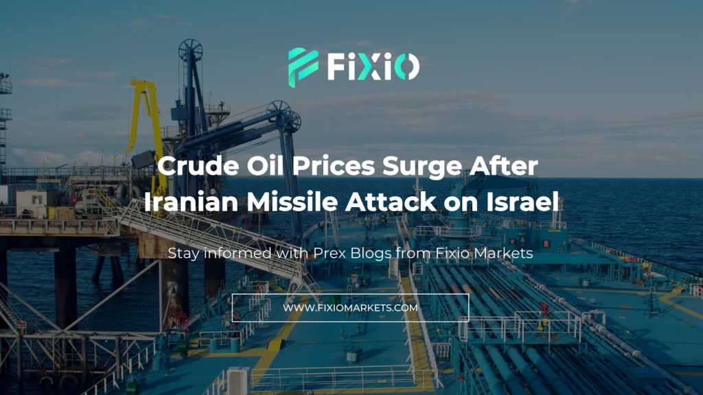 Crude oil prices surge after Iran's missile attack on Israel, escalating tensions and raising concerns about supply disruptions.