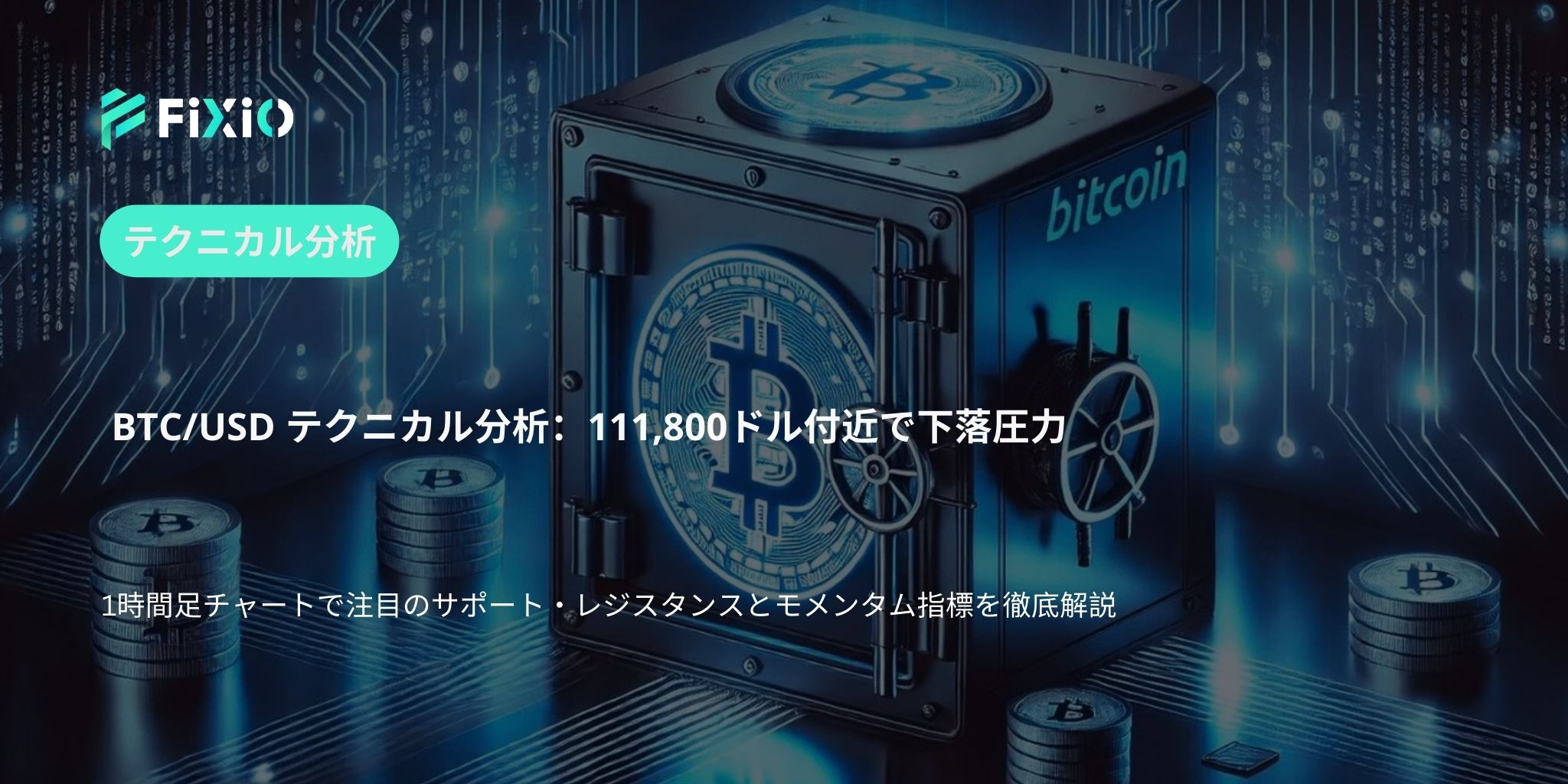 BTC/USD テクニカル分析（1時間足）：111,800ドル付近で下落圧力、今後の展開を徹底検証