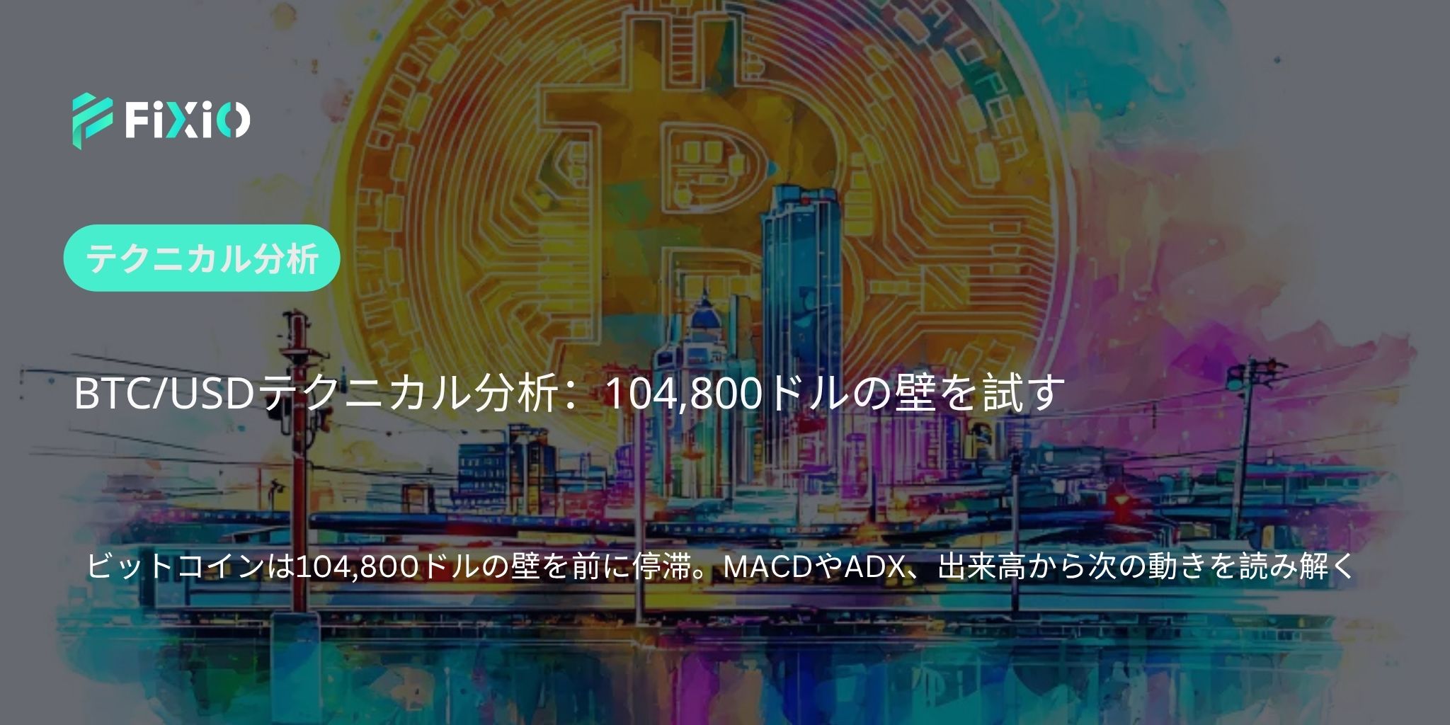 BTC/USD テクニカル分析（1時間足）：104,800ドルの壁に迫る、モメンタムは転換の兆し？