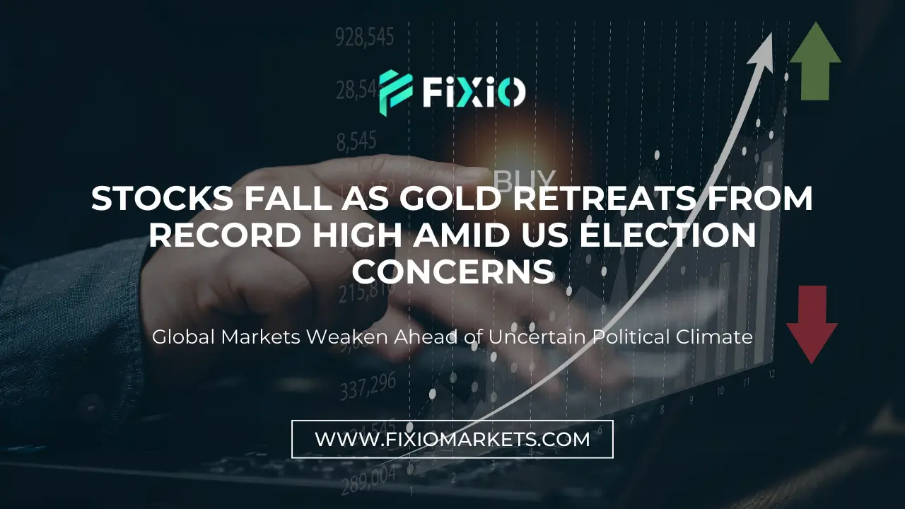 Stocks Fall as Gold Retreats from Record High