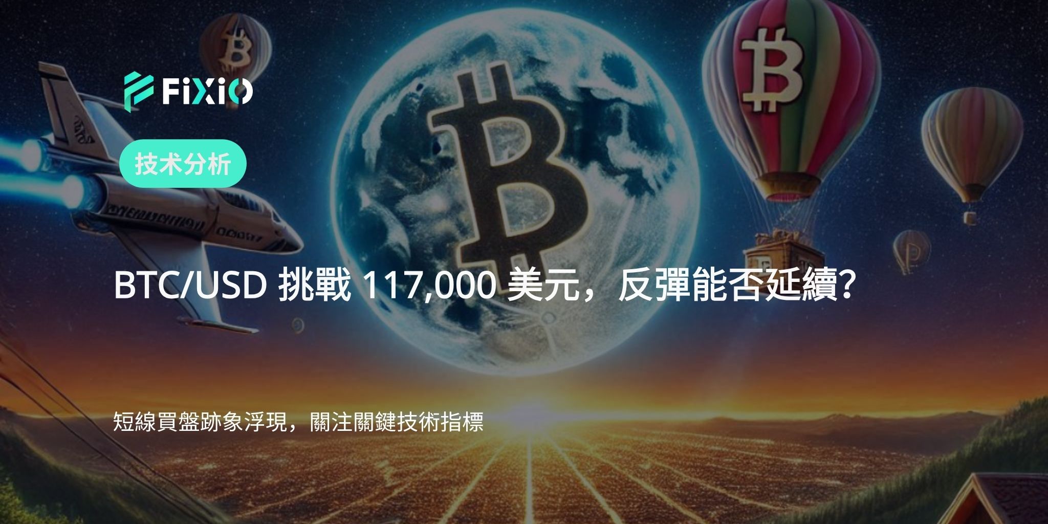 BTC/USD 技術分析（1小時圖）：117,000美元攻防戰，反彈是否持續？
