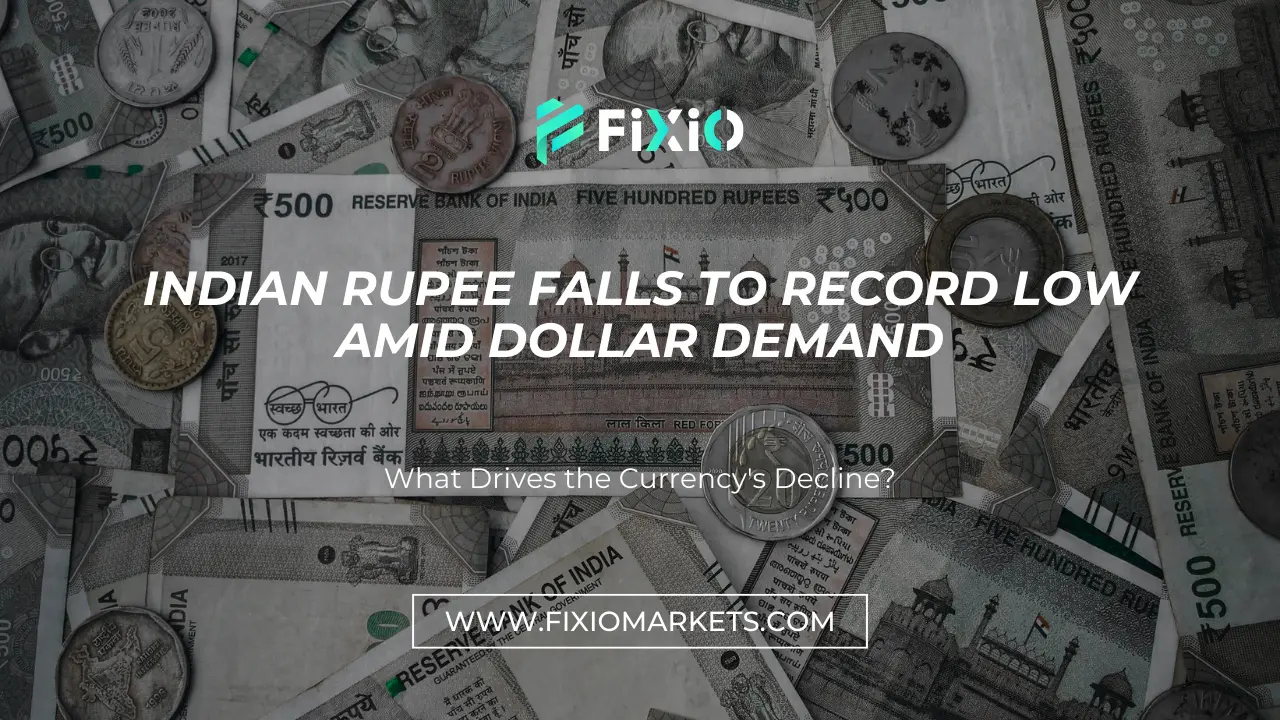 Indian Rupee Falls to Record Low Amid Dollar Demand