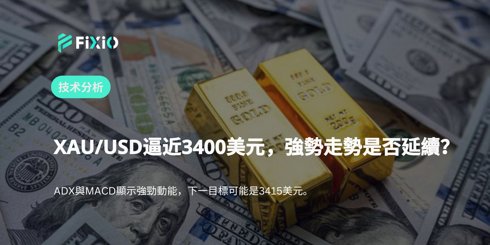 XAU/USD 技術分析（1小時圖）：徘徊在3400美元附近，會突破還是回落？