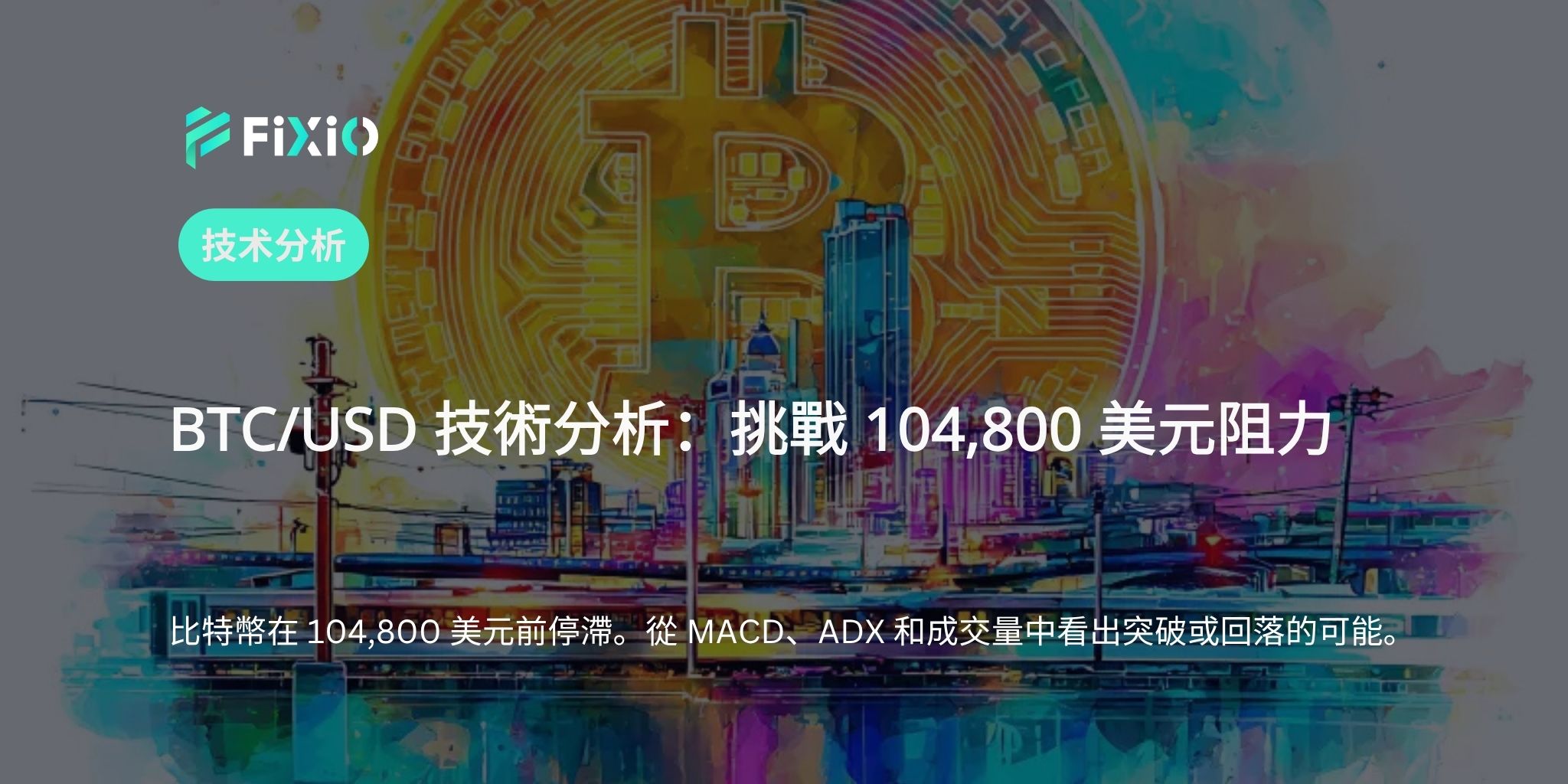 BTC/USD 技術分析（1小時圖）：逼近104,800美元阻力位，動能是否出現反轉跡象？
