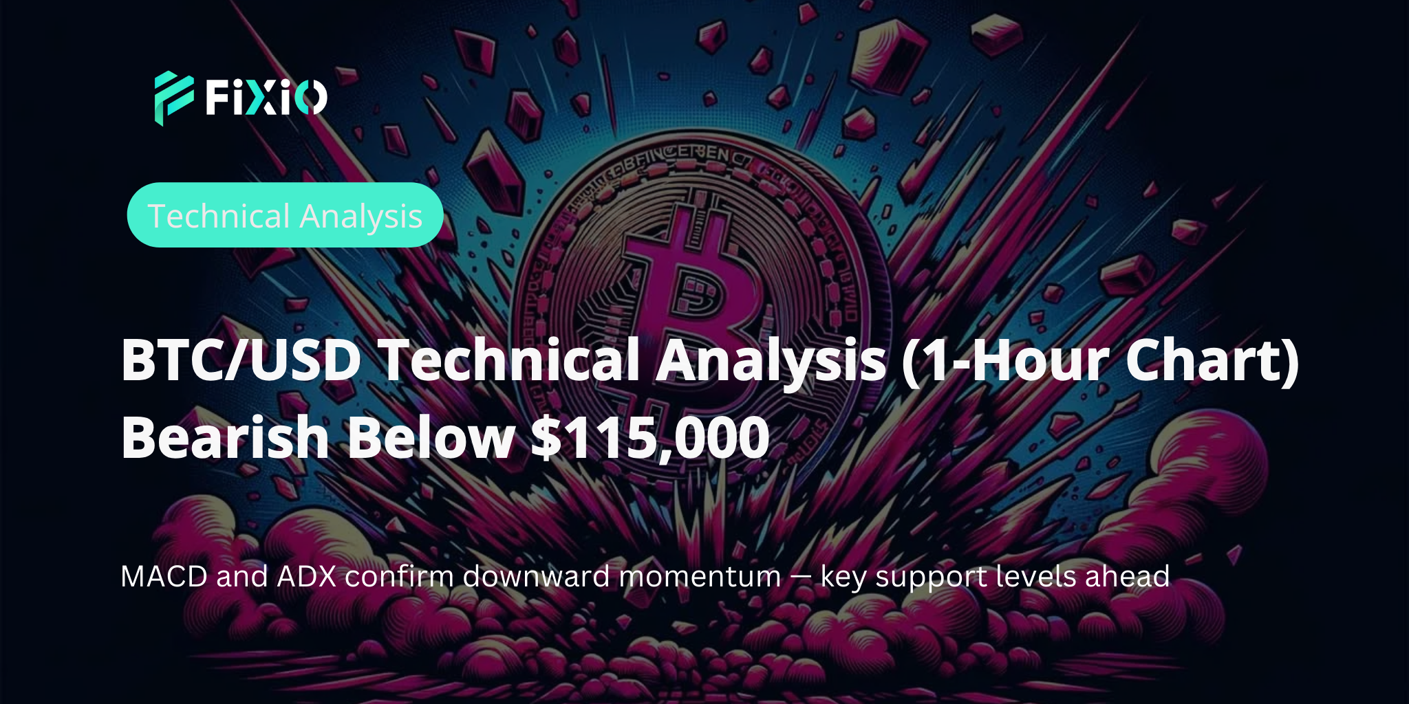 BTC/USD Technical Analysis (1-Hour Chart): Bearish Momentum Continues Below $115,000 — What’s the Next Key Level?