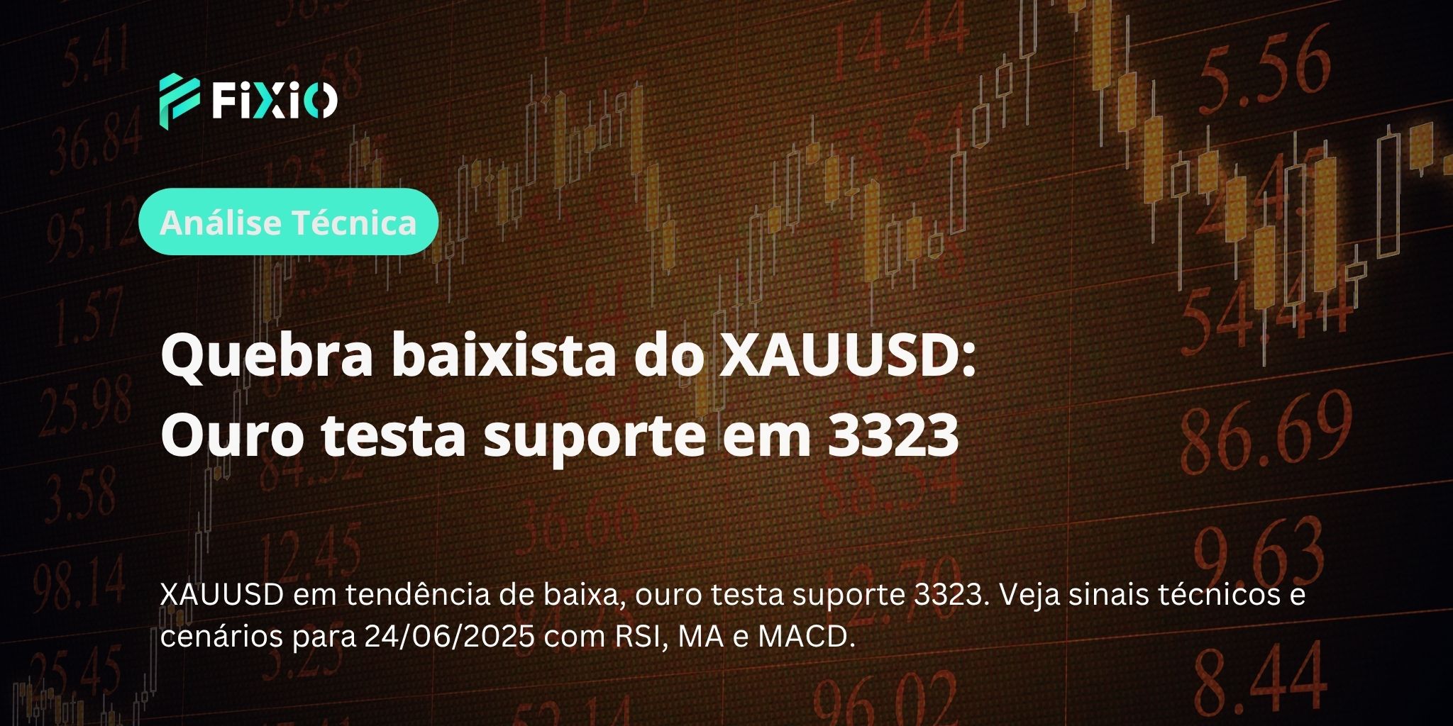 Quebra baixista do XAUUSD: Ouro testa suporte em 3323