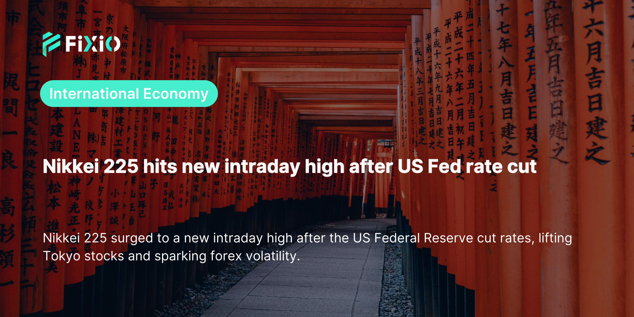 Nikkei 225 hits new intraday high after US Fed rate cut