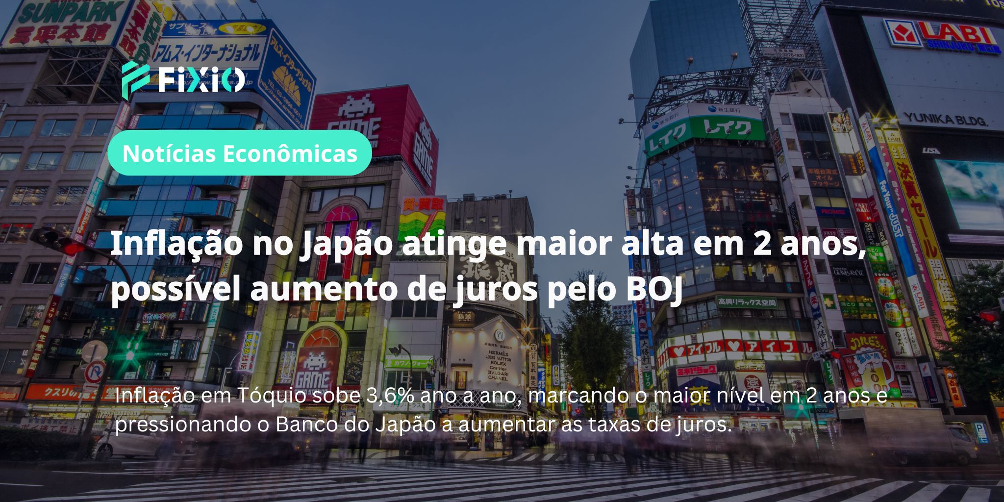 Inflação no Japão atinge maior alta em 2 anos, possível aumento de juros pelo BOJ