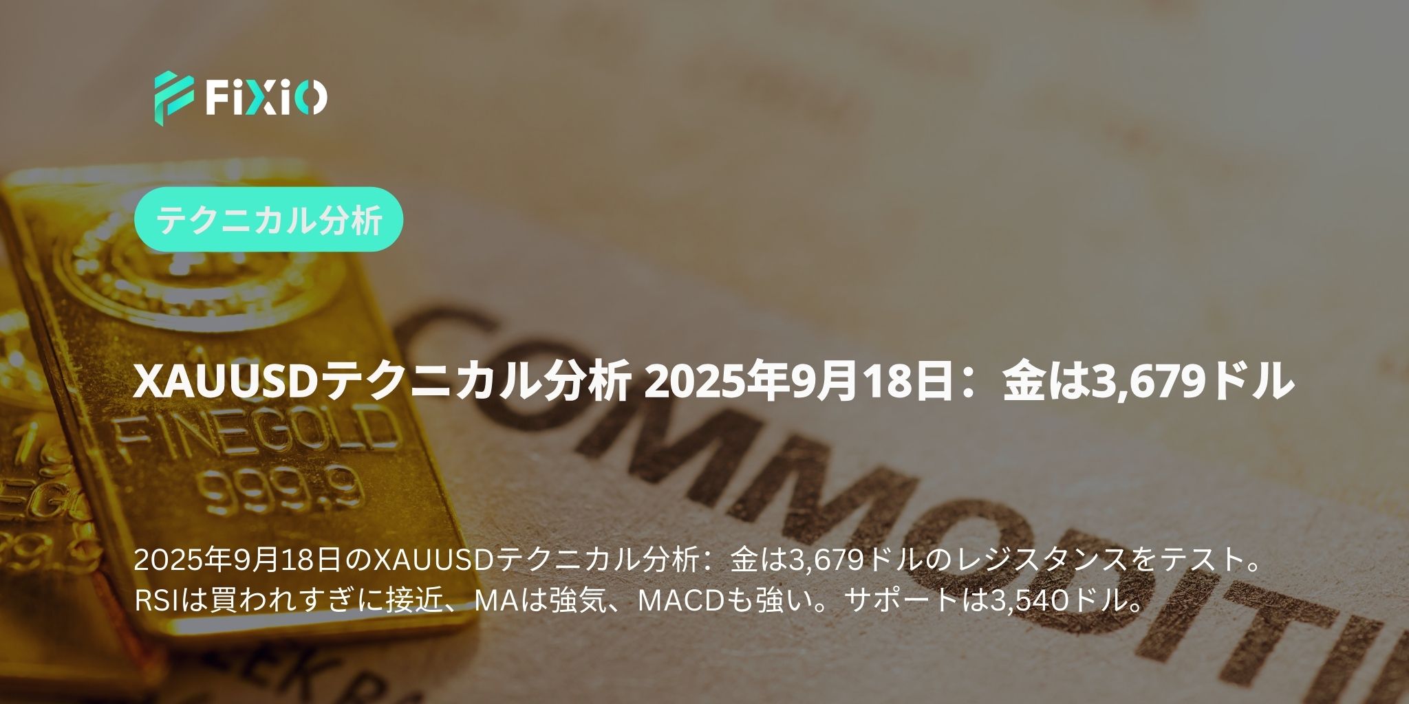 XAUUSDテクニカル分析 2025年9月18日：金は3,679ドル