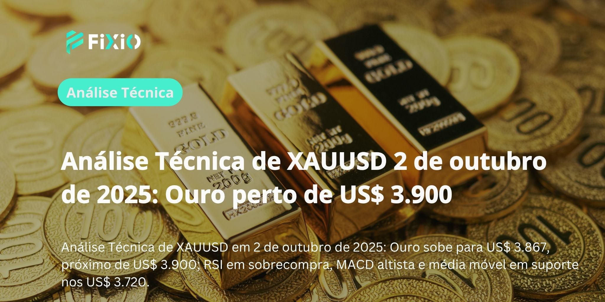 Análise Técnica de XAUUSD 2 de outubro de 2025: Ouro perto de US$ 3.900