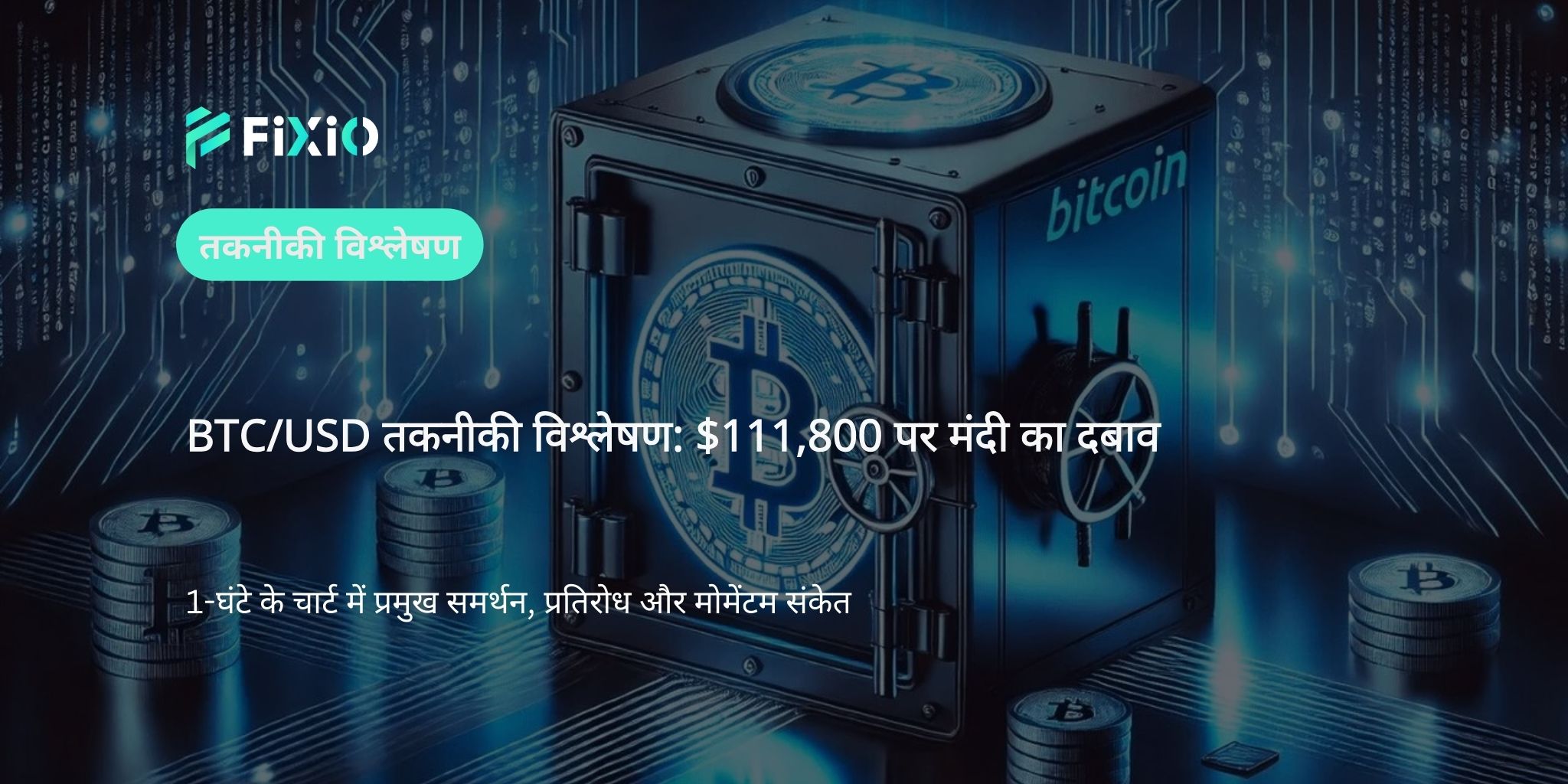 BTC/USD तकनीकी विश्लेषण (1-घंटा): $111,800 के आसपास नीचे की ओर दबाव — आगे क्या हो सकता है, इसका गहन विश्लेषण