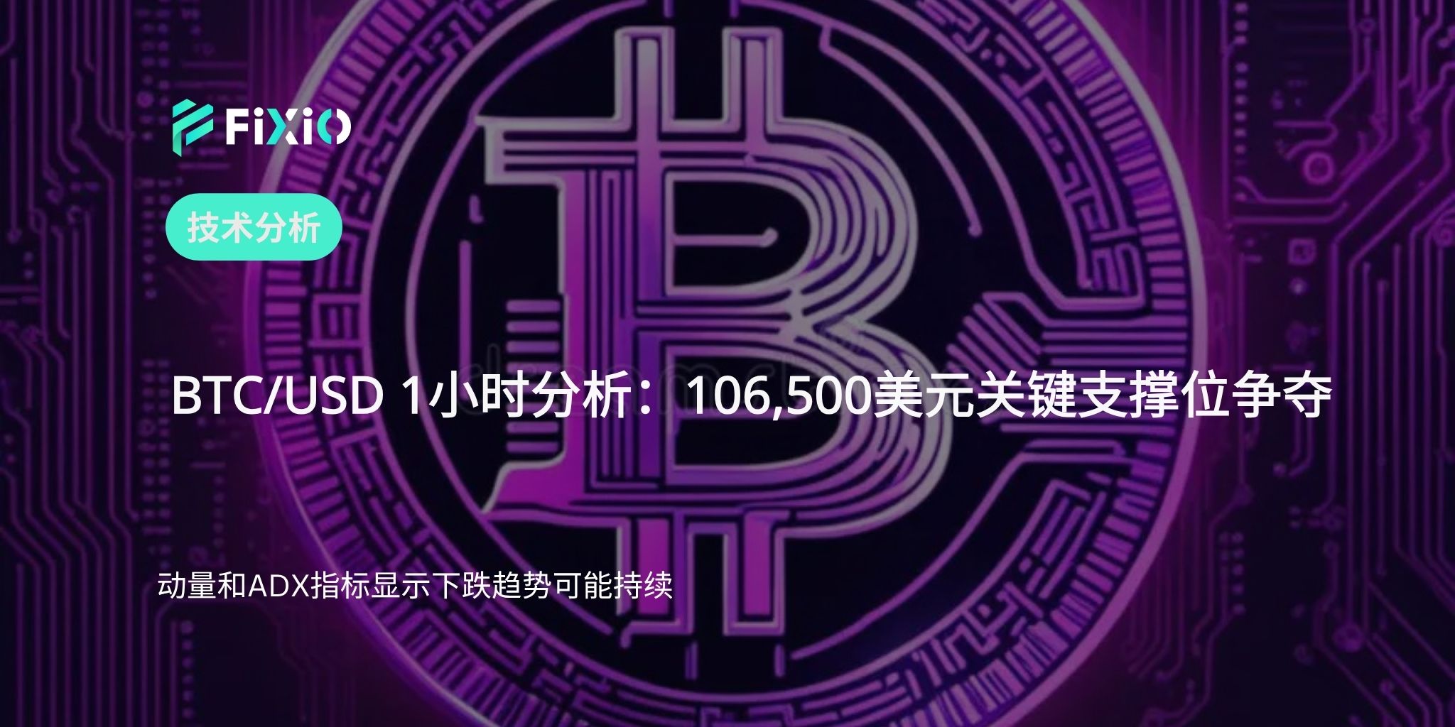 BTC/USD 技術分析（1小時圖）：106,800美元攻防，跌勢持續跡象明顯