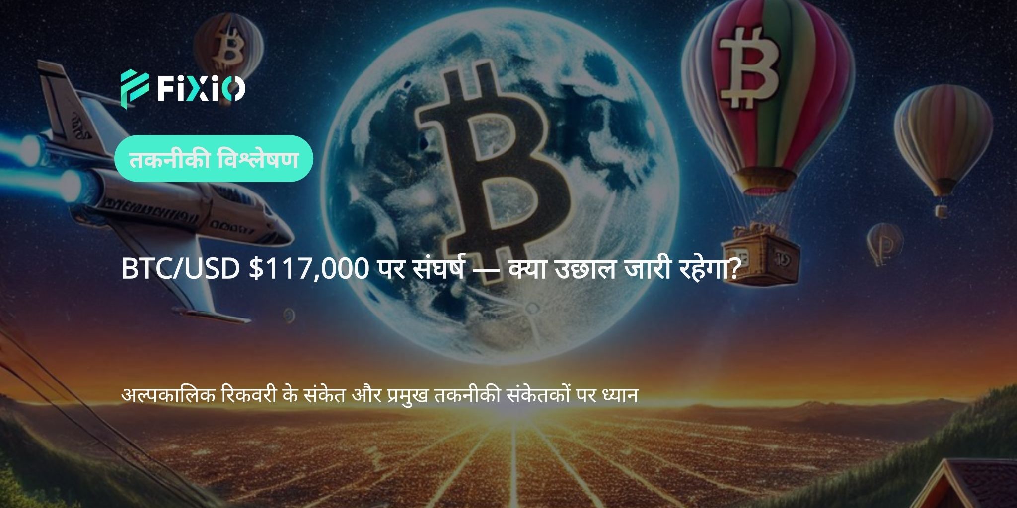 BTC/USD तकनीकी विश्लेषण (1-घंटे का चार्ट): $117,000 पर संघर्ष, क्या उछाल जारी रहेगा?